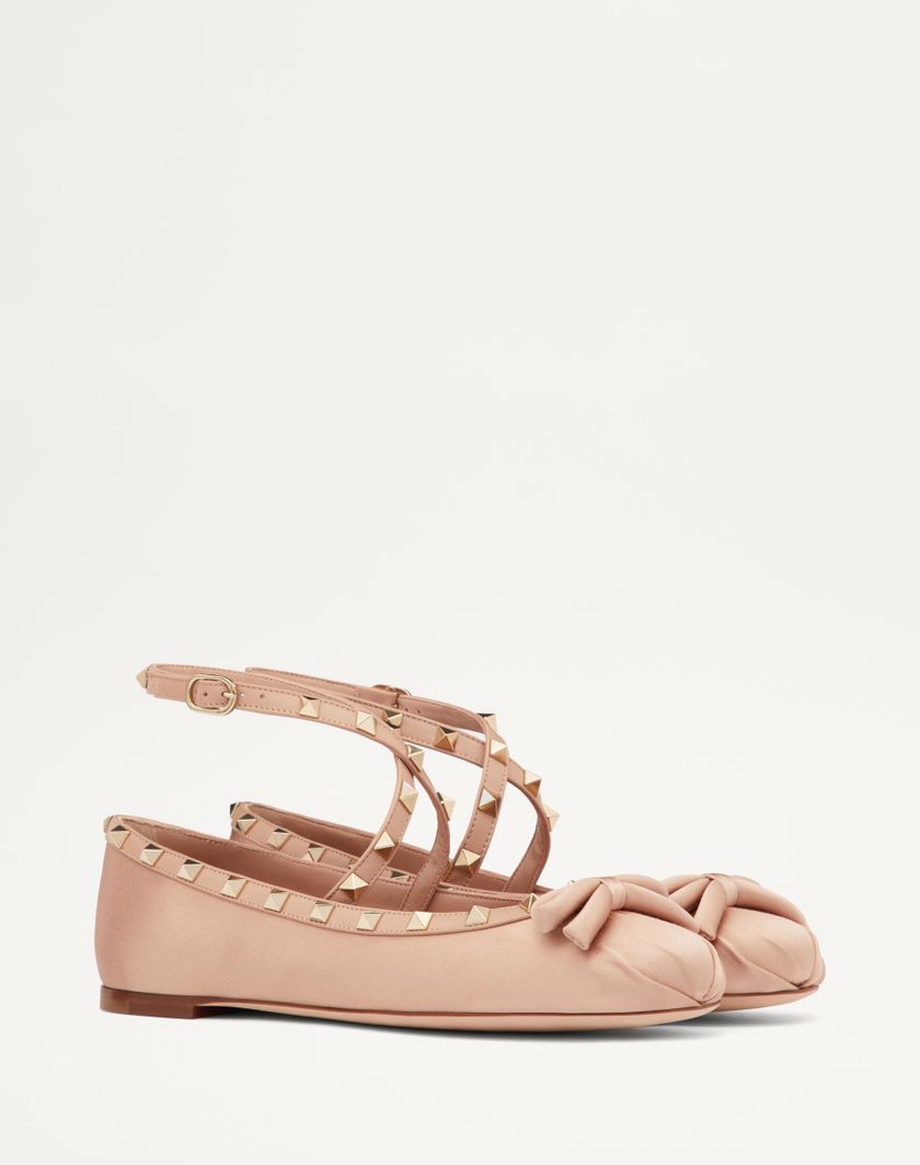 ROCKSTUD SATIN BALLERINA - Image 1